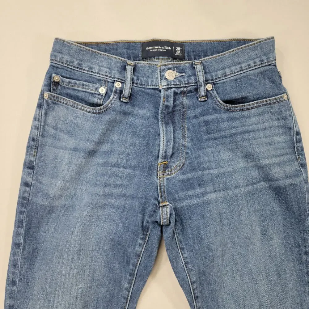 Abercrombie Fitch Womens Skinny Stretch Jeans 28x26 High Rise Comfort Fit Retro